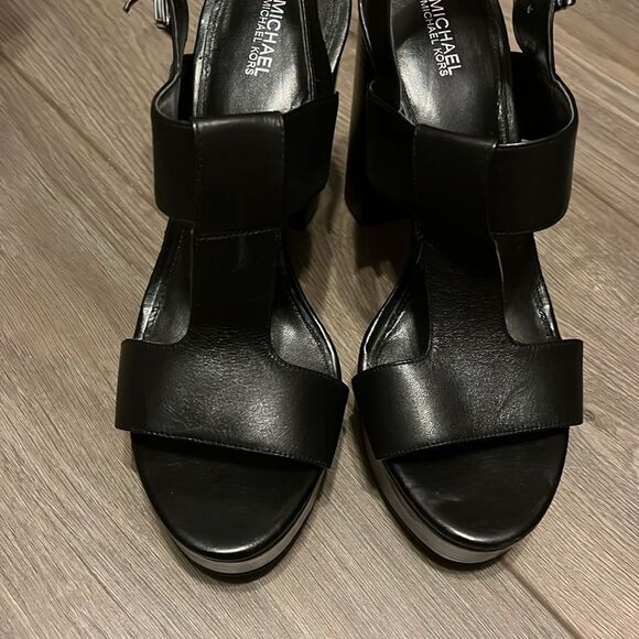 Michael Kors Becker Burnished Leather Platform Sandals Size 10 - Picture 5 of 6